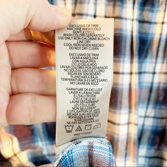 Seven7 Tie Dye Western Plaid Tie front Hi Lo Tunic with Fun Bell Sleeves Sz M - Picture 10 of 15